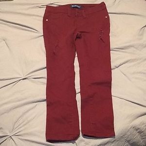 Girls maroon jeans size 7
